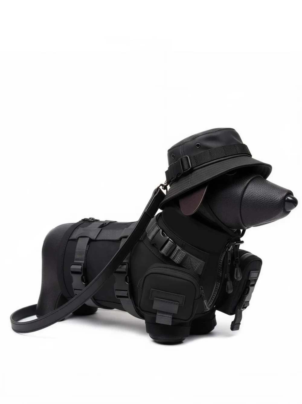 Creative Functional Tactical Sausage Dog Shaped Crossbody Bag Ins Animal Shaped Shoulder Bag Unisex Retro Puppy Shaped Party Bag