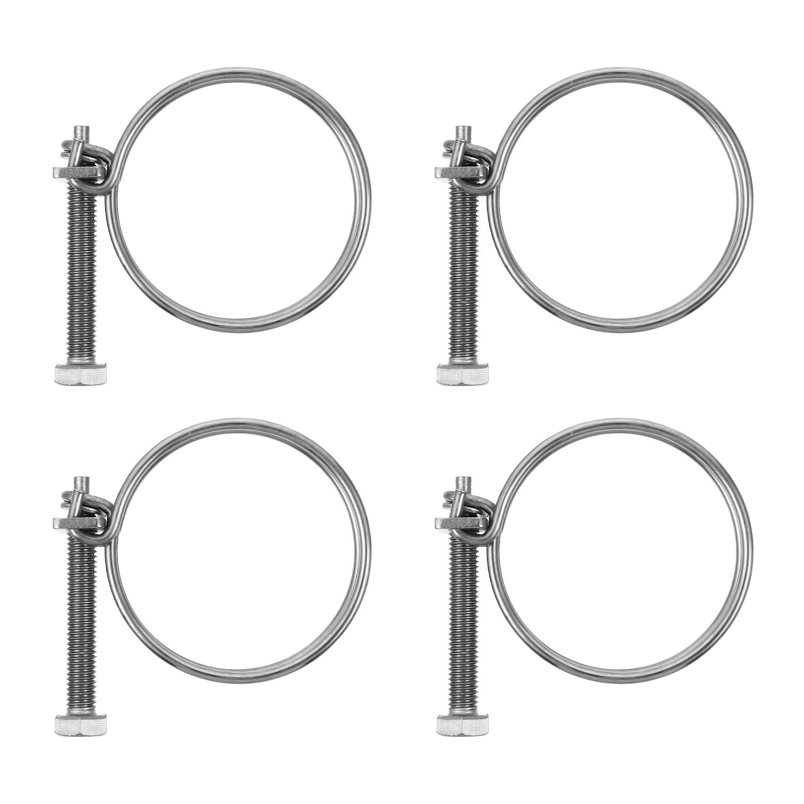 

4 Pcs Stainless Steel Throat Hose Useful Pipe Clips Tube Clamp Fastener Fire-fighting Clamps Hoops Sturdy Simple