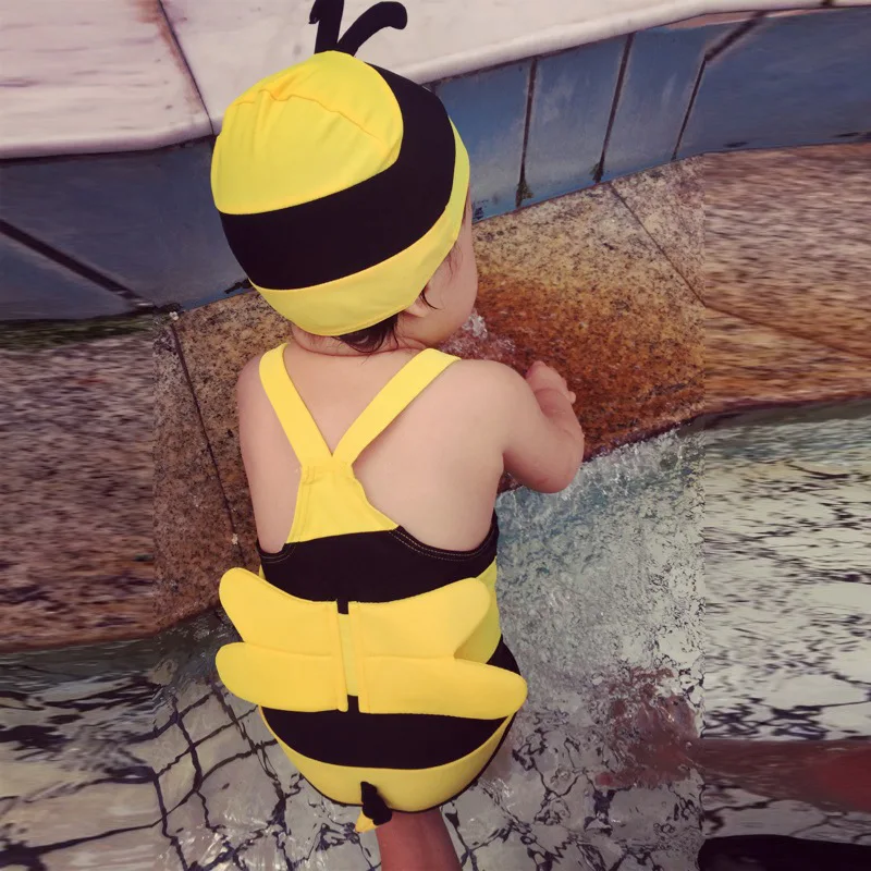 Children's Swimsuit Korean Girl Boy One-piece Cute Little Bee Spring Vacation Swimsuit Baby Fashion Clothes