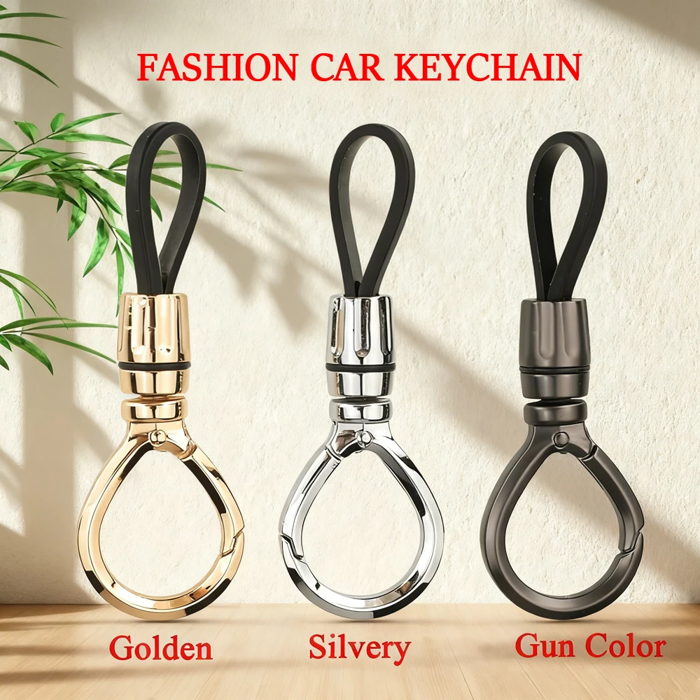 

Jingyuqin Fashion Car Keychain Women Men Black Buckle Car Key Ring Holder Luxury Durable Never Damage Car Keyring Gift