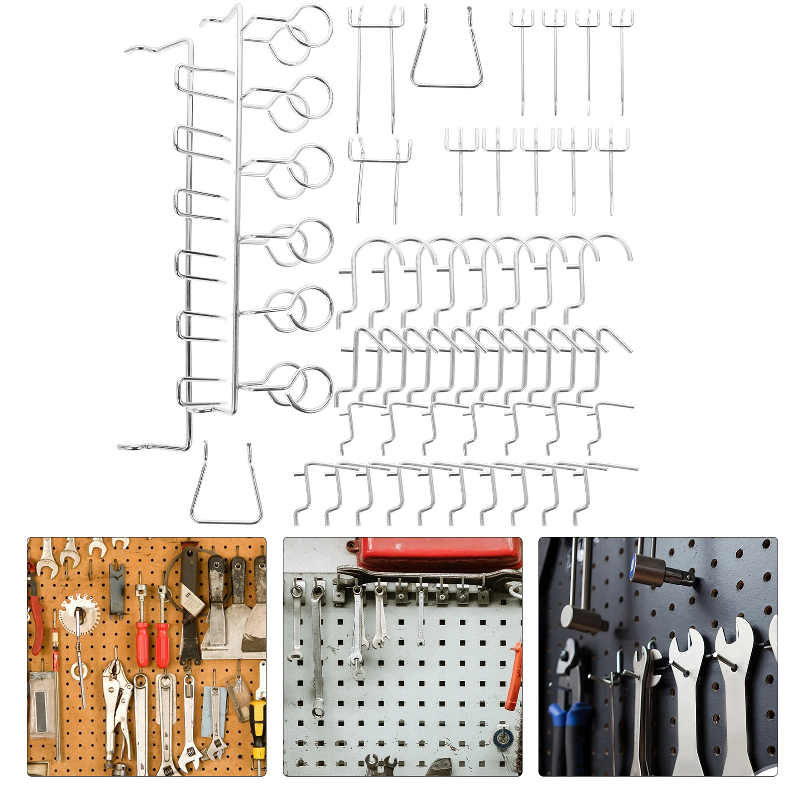 

1 set Multifunctional Hardware Hooks Set Heavy Duty Metal Hangers for Closet Clothes Keys Home Office Garage Hanging for Hanging