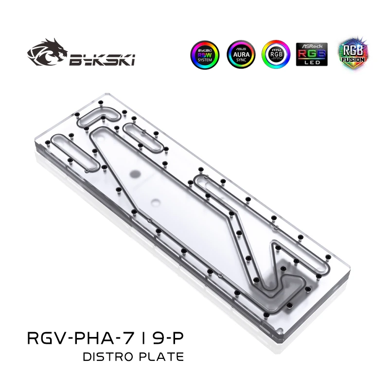 Bykski Distro Plate For PHANTEKS 719LTG Case,Waterway Boards For Intel CPU Water Block & Single GPU Building,RGV-PHA-719-P