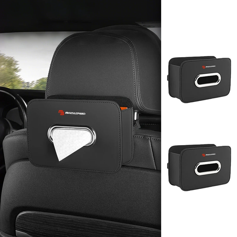 

Car Seatback Tissue Box Holder Tower Storage Bag Armrest Paper Case For Mazda 6 3 CX5 5 2 323 CX7 Demio Atenza Axela MX30 CX30