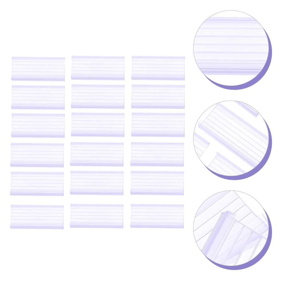 

40pcs PVC Transparent Arc Shaped Label Rack Price Holder for Supermarkets Retail Stores Waterproof Dustproof for Price