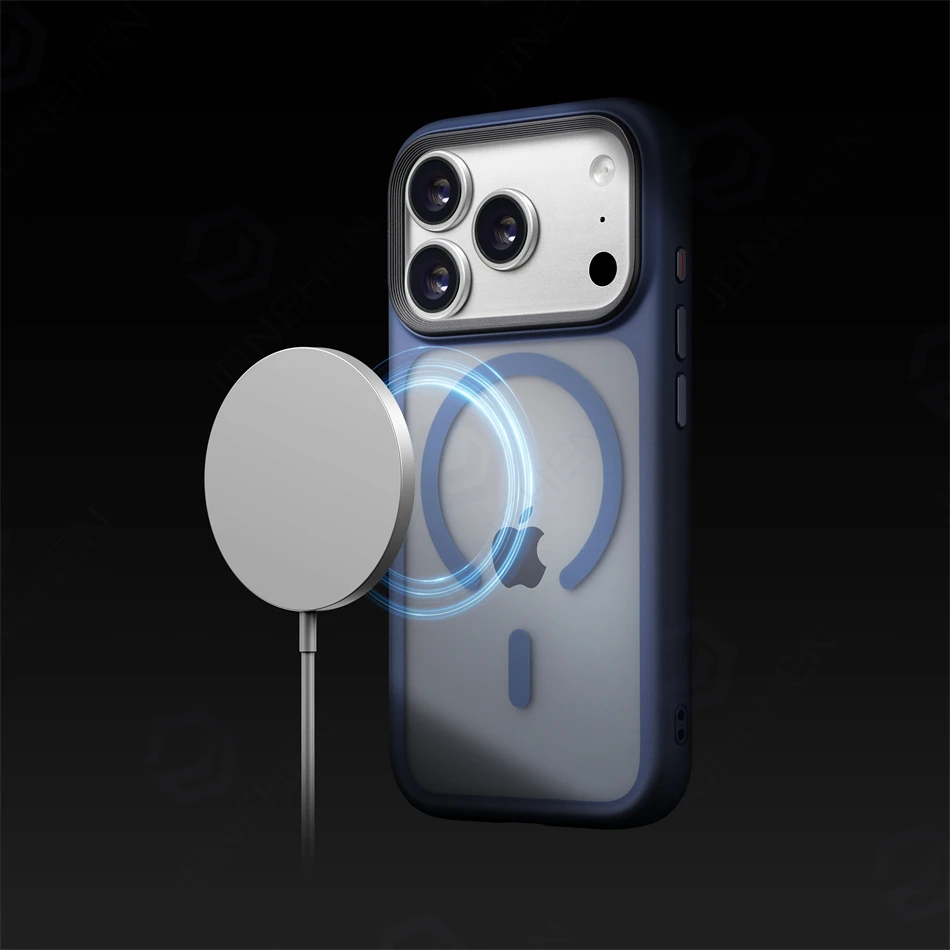 Magnetyczne zaawansowane silikonowe etui z miękkimi krawędziami i matowym wykończeniem do iPhone 17 18 Pro Max Air, z osłoną przycisku aparatu, odporne na wstrząsy, kompatybilne z Magsafe. — zdjęcie produktu 4