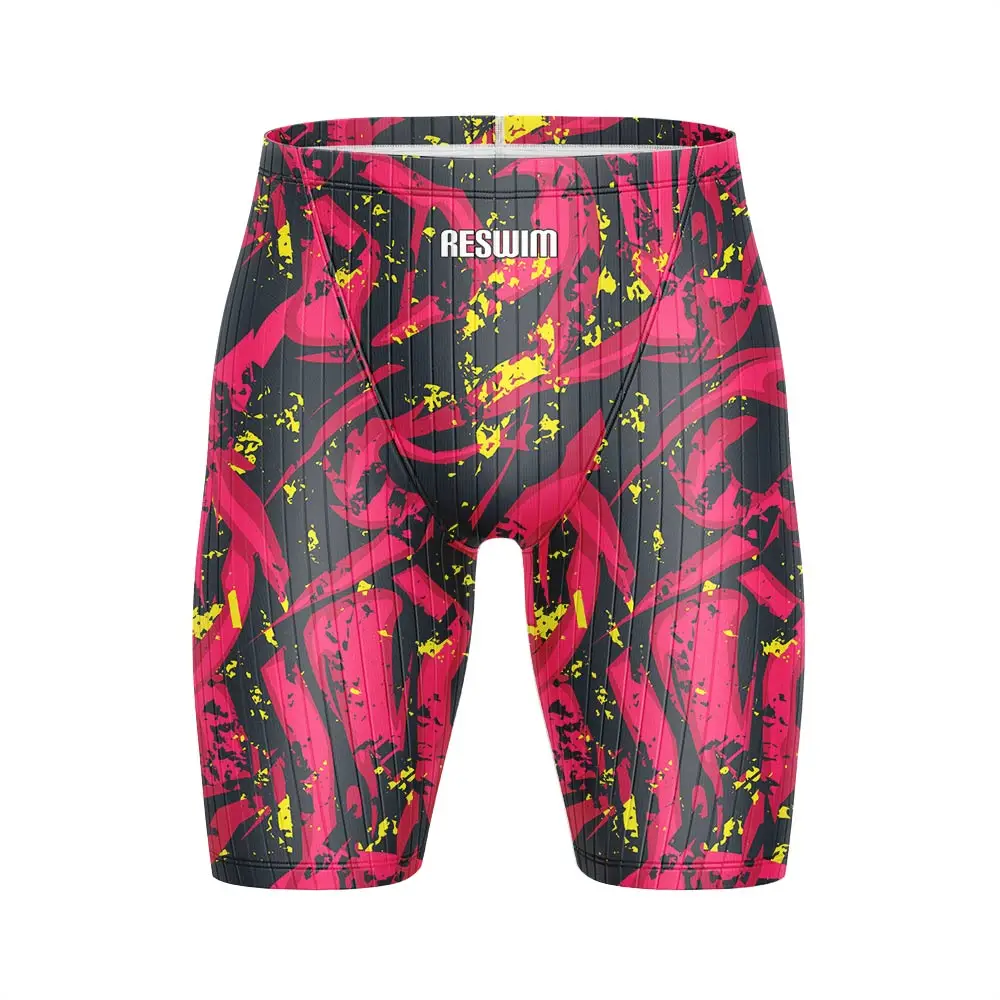 New Men's Swim Jammer Endurance Athletic Training Swimsuit Shorts Sports Beach Swimming Trunks Swimwear Boy's Tight Surf Pants