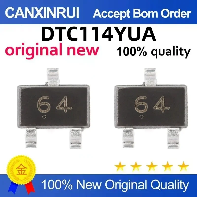 

(5-100 pieces) Brand new DTC114YUA silk screen 64 SOT-323 50V 100mA transistor spot chip IC