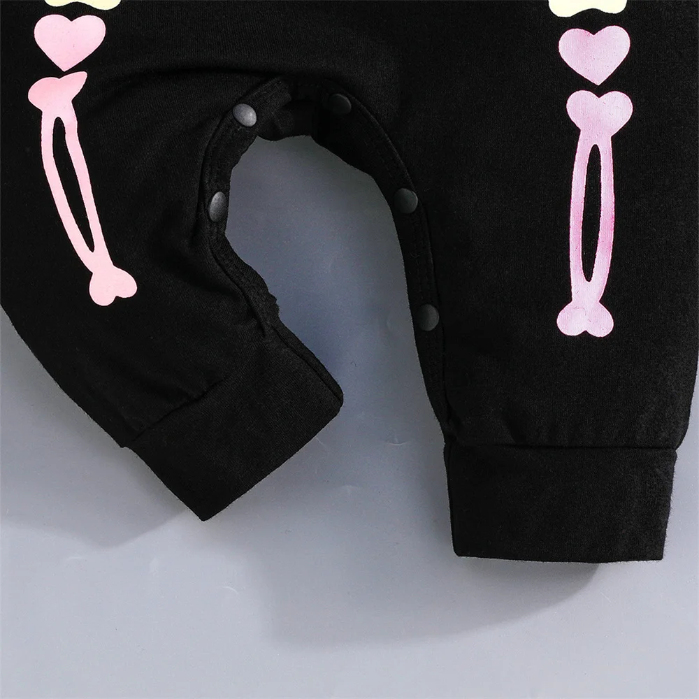 الهيكل العظمي الأسود الأسود الخفافيش زي 0-3 متر 3-6 متر 18-24 متر للطفل هالوين ازياء تأثيري رومبير قبعة 2 قطعة/المجموعة #4