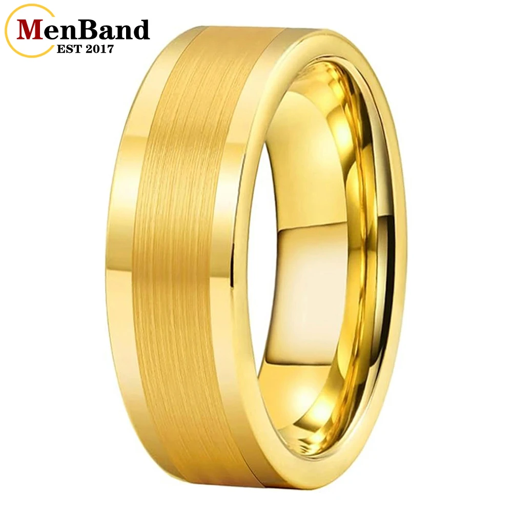 

MenBand Classics Silver Color Flat 6/8MM Men Women Tungsten Carbide Wedding Ring Polished Brushed Surface Comfort Fit