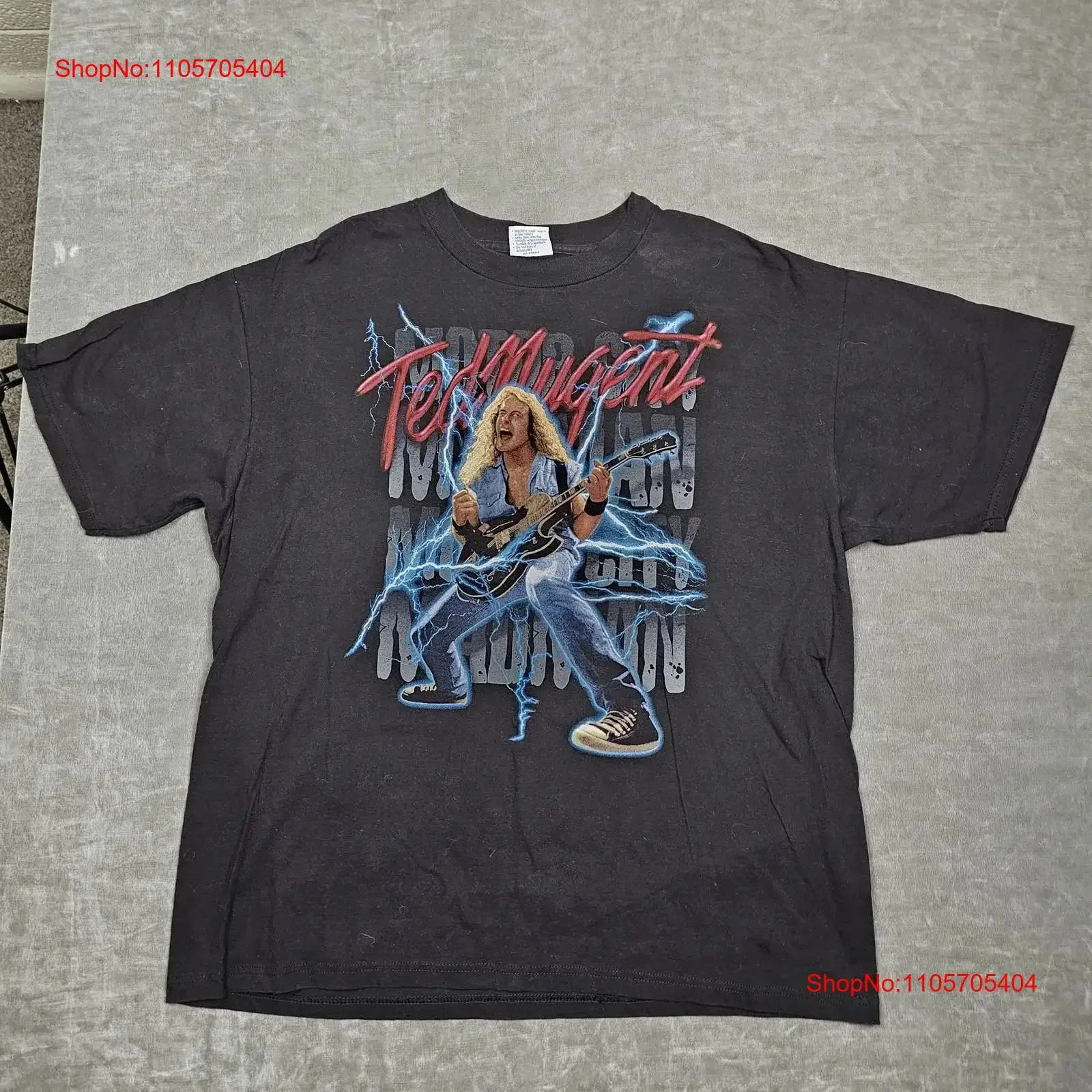 Vintage Ted NugenT T Shirt Mens XL Black 1999 Tour Rock Band 90s long or short sleeves vintage Washed Casual streetwear