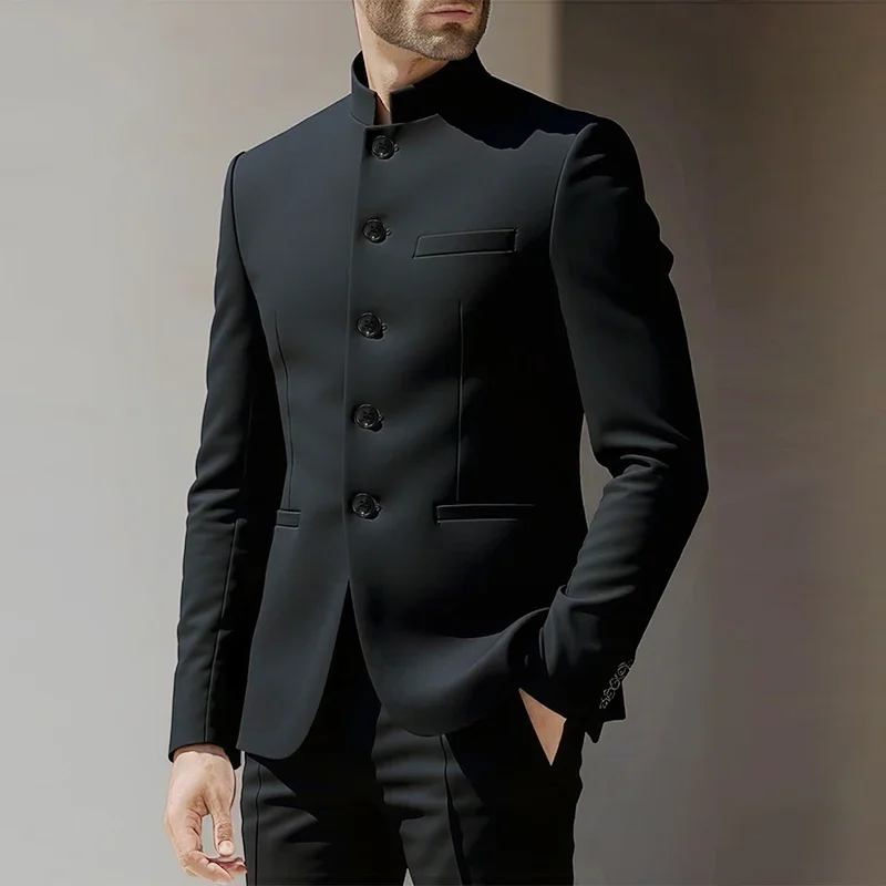 

Suit Blazer Jacket Men's Chinese Style Suit Jacket Vintage Traditional Zhongshan Blazers Office Banquet Special Formal Occasions