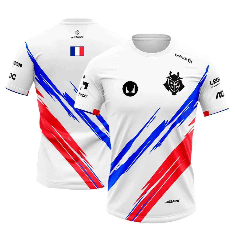 Esports Game G2 National Team Uniform Men T-Shirt Games Sports Summer Breathable Mesh Tshirts Casual Quick Drying Oversized Tops