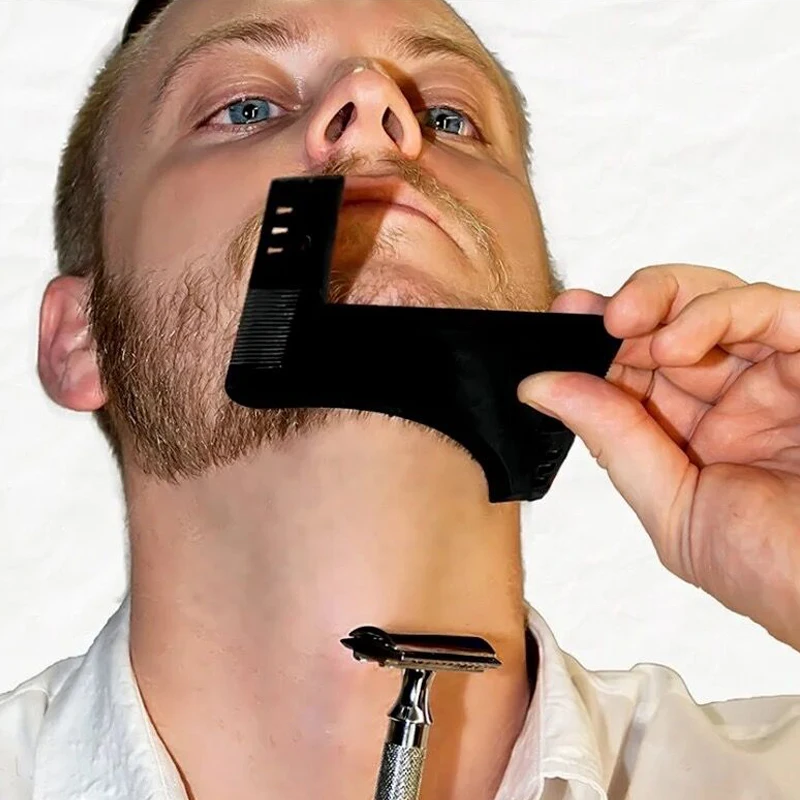 Beard Shaping Template Shower Salon Beard Shaving shave Shaping style styling comb care brush Tool image 2