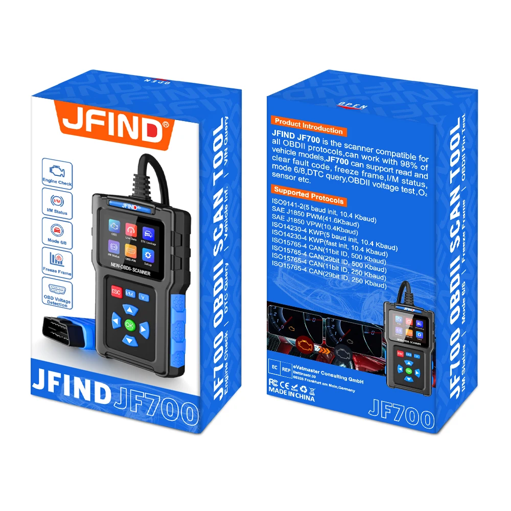 OBD2 Scanner Diagnostic Tool JFIND JF700 Auto Check Engine Code Reader OBD Voltage Detection OBD2 Clear Fault Codes Diagnostic