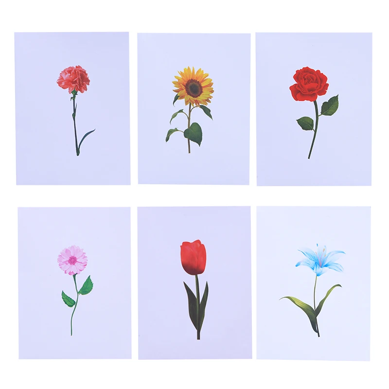 

60Pcs/ Pack Flowers Greeting Card for All Occasions Valentine, Thank You Gift, Carnation, Sunflower, Rose, Daisy, Tulip, Lily