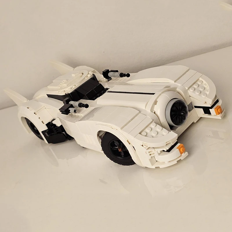 MOC-87660 White Classic Hero Sports Vehicle Racing Building Block Model MOC Creative Boy Kids Birthday Bricks Toy Chrismas Gifts