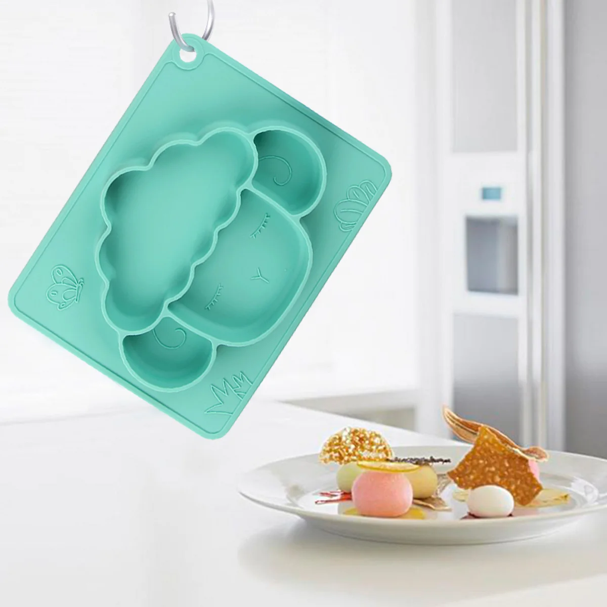 

Silicone Plate Strong Suction Unbreakable Food Grade Heat Resistant -20℃ To 200℃ Easy Drain Dishkitchen Barware
