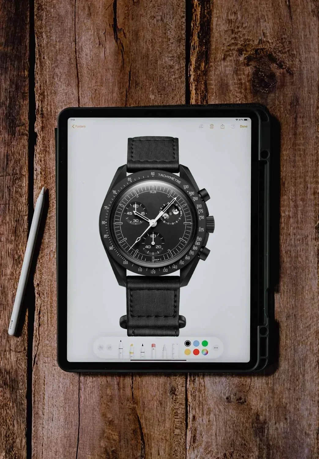 حار جديد ووتش الرجال الفاخرة ووتش البلاستيك حالة كرونوغراف القمر ووتش استكشاف كوكب الكوارتز اللون ساعة رجالية