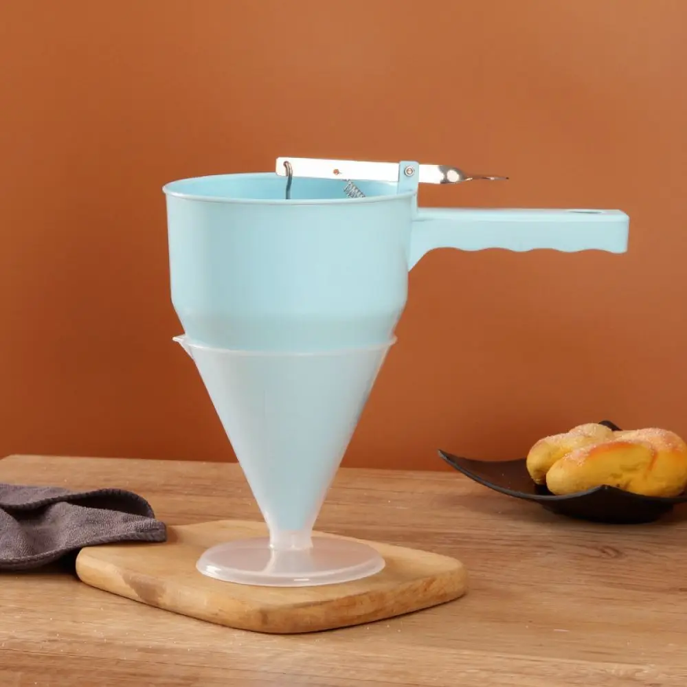Stainless Steel Batter Funnel With Stand For Takoyaki Waffle Baking Kitchen Tool Precise Liquid Sauce Dispenser Dropper