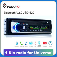 Podofo one din Car Radio Stereo FM Aux Input Receiver SD USB JSD-520 12V In-dash 1 din Car MP3 USB Multimedia Autoradio Player