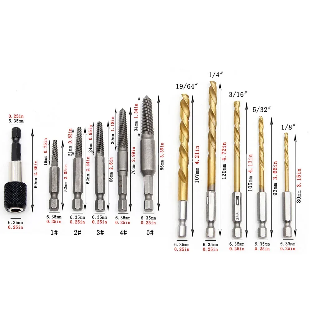 10-teiliger Sechs kant schaft mit gebrochenem Kopf