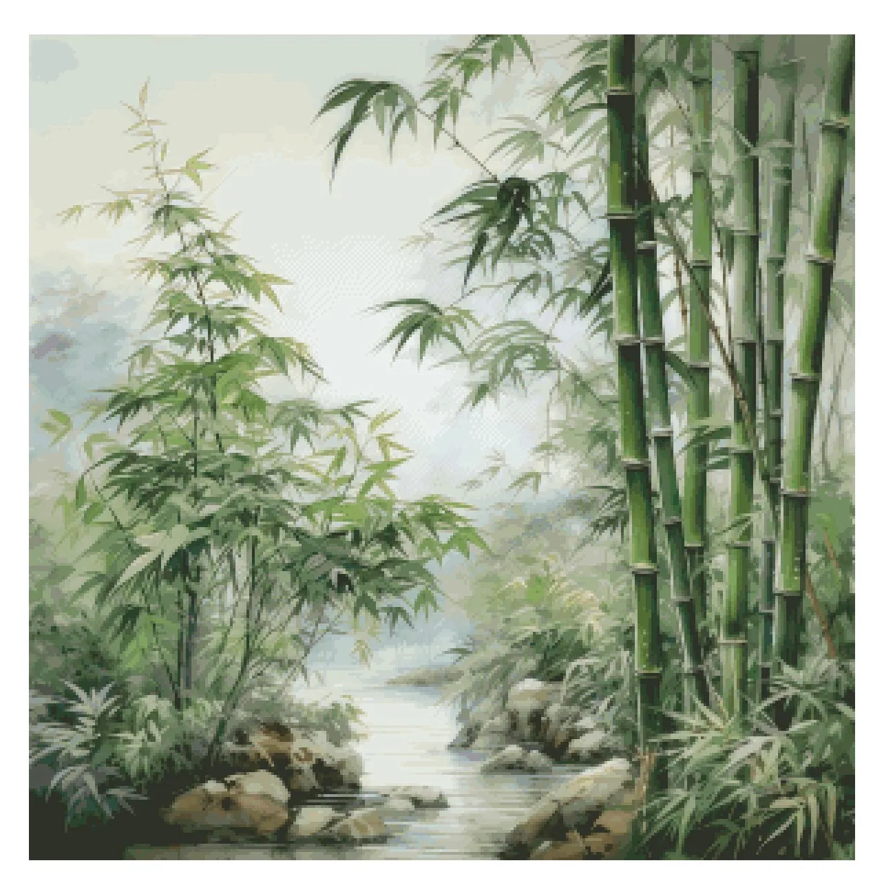 

ZZ7814 бамбук 11CT 14CT 16CT 18CT печать на холсте вышивка крестиком DIY набор китайский узор набор рукоделие вышивка 79 цветов