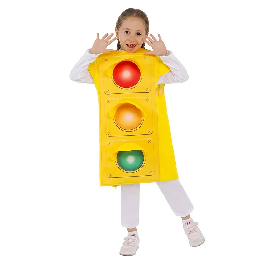 Fancy New Traffic Light Cosplay Kids Children Costume Kindergarten Stage Party Performance Costume Halloween Carnival Party Suit