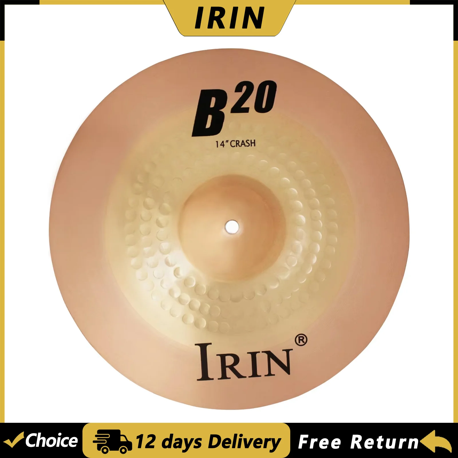 IRIN B20 14 Inch  Cymbal Gong Phosphor Bronze Cymbals Crash Hi-Hat Drum Cymbals Kit Percussion Instruments Parts Accessories