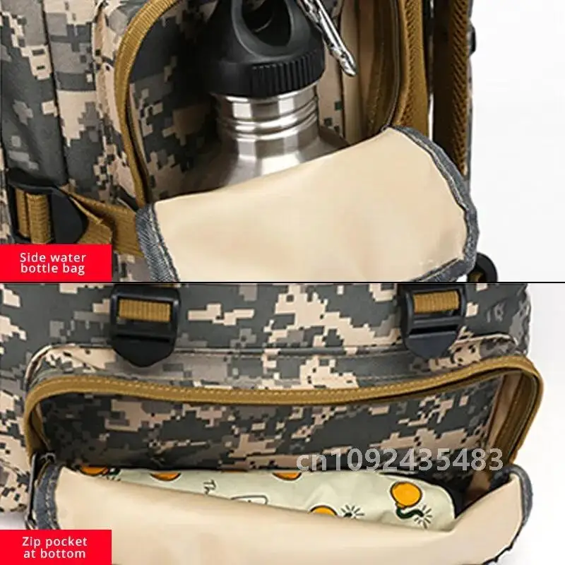 Mochila camuflada ao ar livre masculina, grande capacidade, à prova d'água, militar, mochila de viagem para homens, bolsa de caminhada