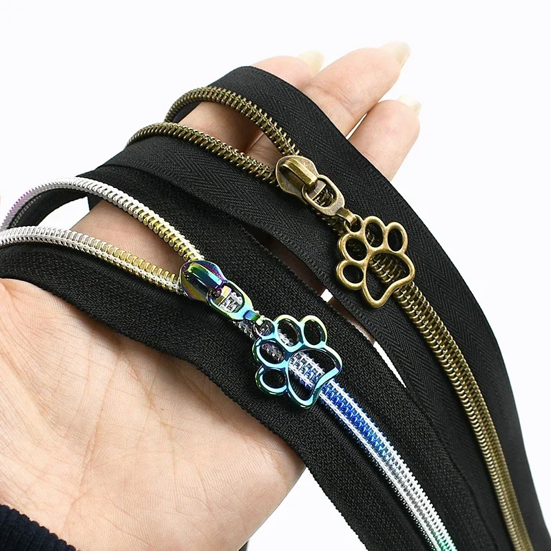 

5/10M Meetee 5# Nylon Zip Tape By The Meter for Sewing Zips Head Coil Zippers Clothing Decor Zipper Repair Kits DIY Accessories