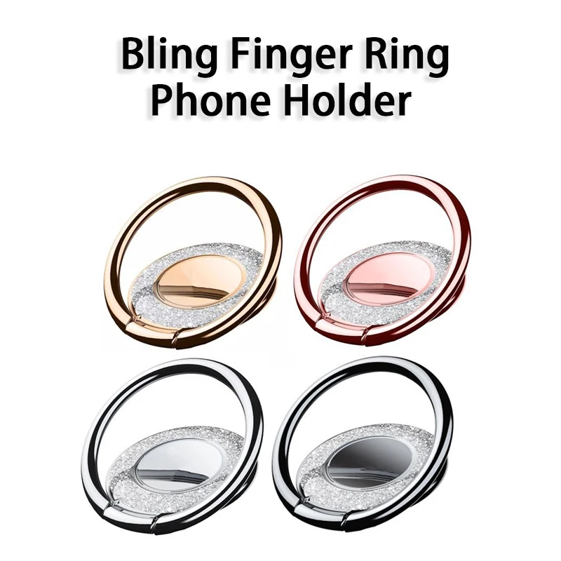 360° Rotatable Metal Ring Phone Holder Universal Round Ring Buckle Phone Stand Compatible with IPhone and Samsung view 2