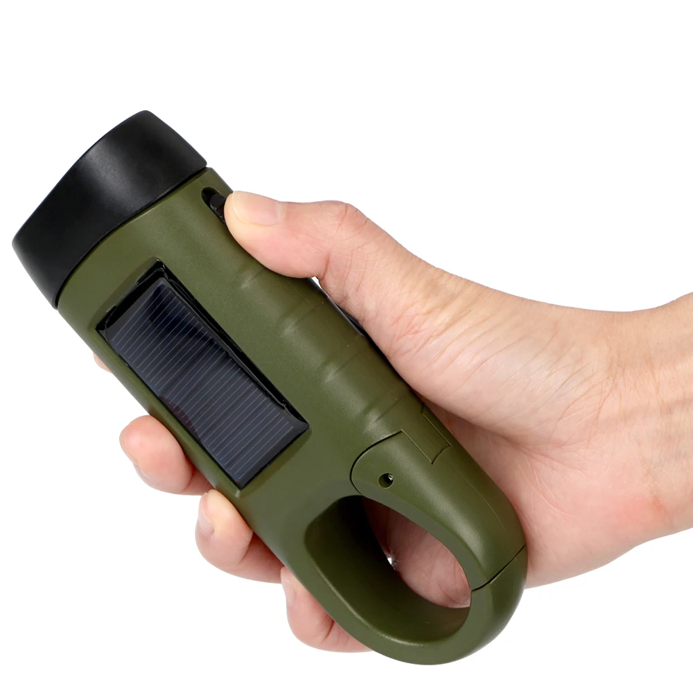 Emergency Flashlight, Portable Led Flashlight, Solar-Powered Hand-Cranked Flashlight, Outdoor Camping Lighting