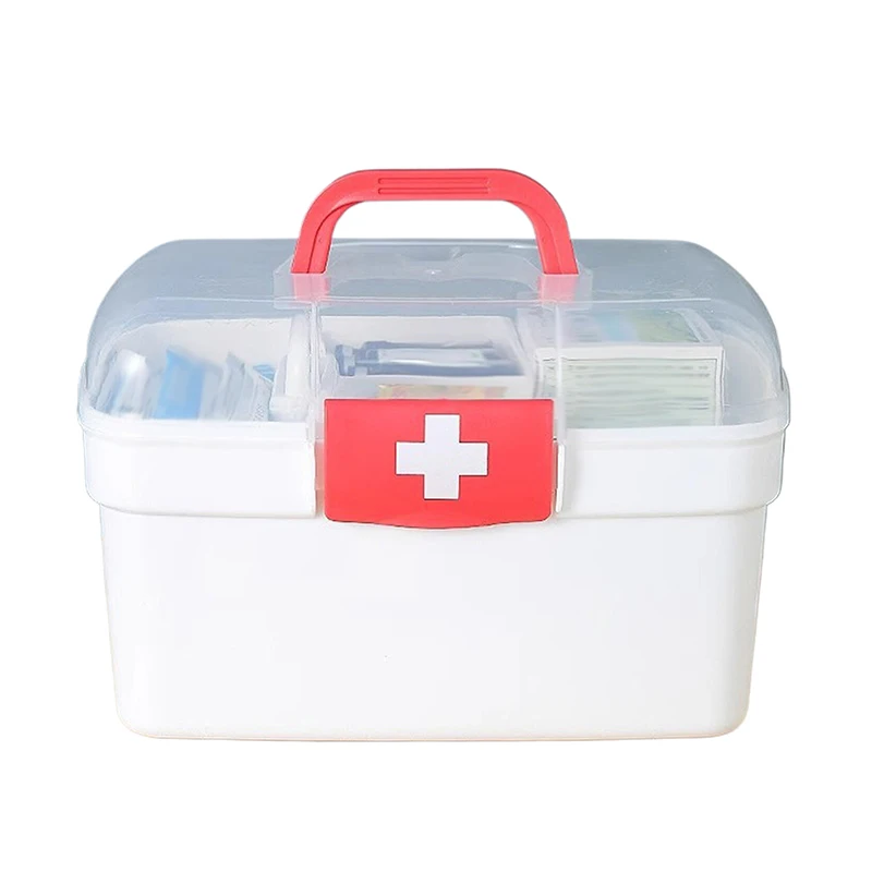 Large Capacity Portable First Aid Kit - Family Hand Travel Emergency Medicine Storage Box Simple Organization for Home And Car