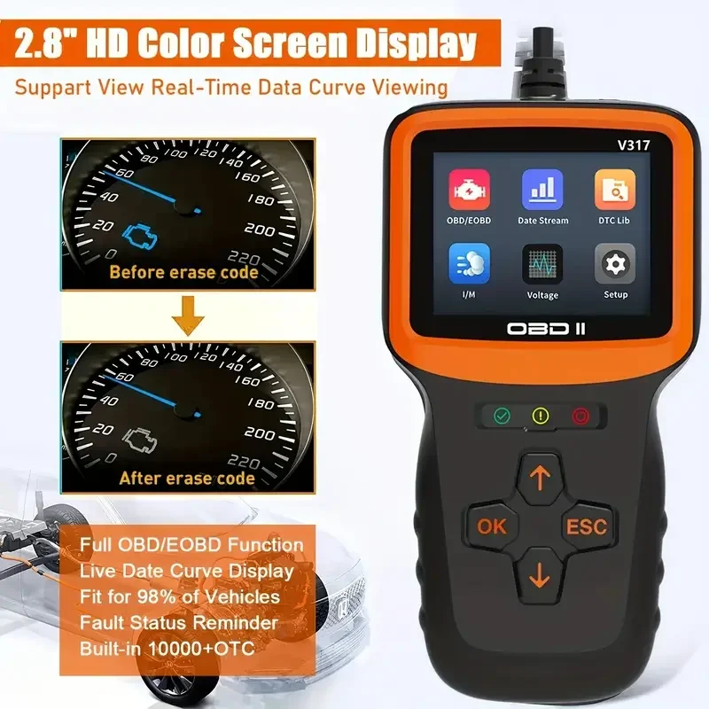 

V317 Detection Tool Car Fault Detector ELM327 Car Code Reading Card Car Diagnostic Device OBD 2