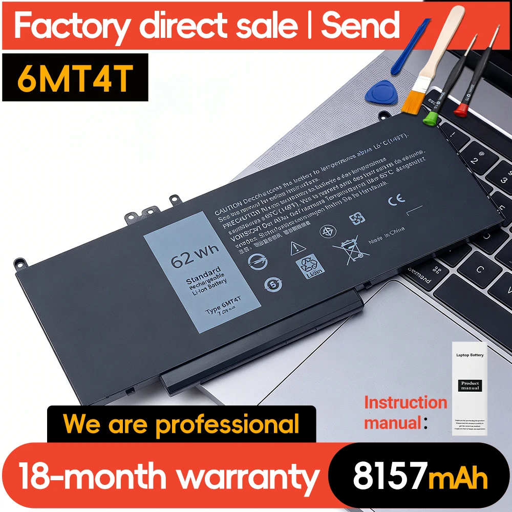 

SUOZHAN 7.6V 62WH 6MT4T Laptop Battery for DELL Latitude E5470 E5570 M3510 15.6" Sereis 7V69Y TXF9M 79VRK 07V69Y Free Tools