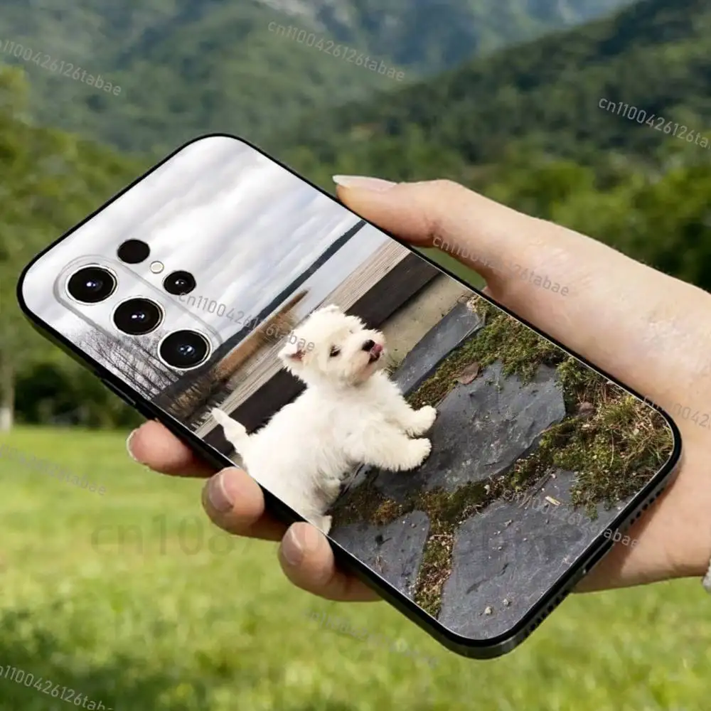 Cute West White Phone case For Samsung Galaxy A53,51,72,73,31,30,42 Soft Silicone Black Cover