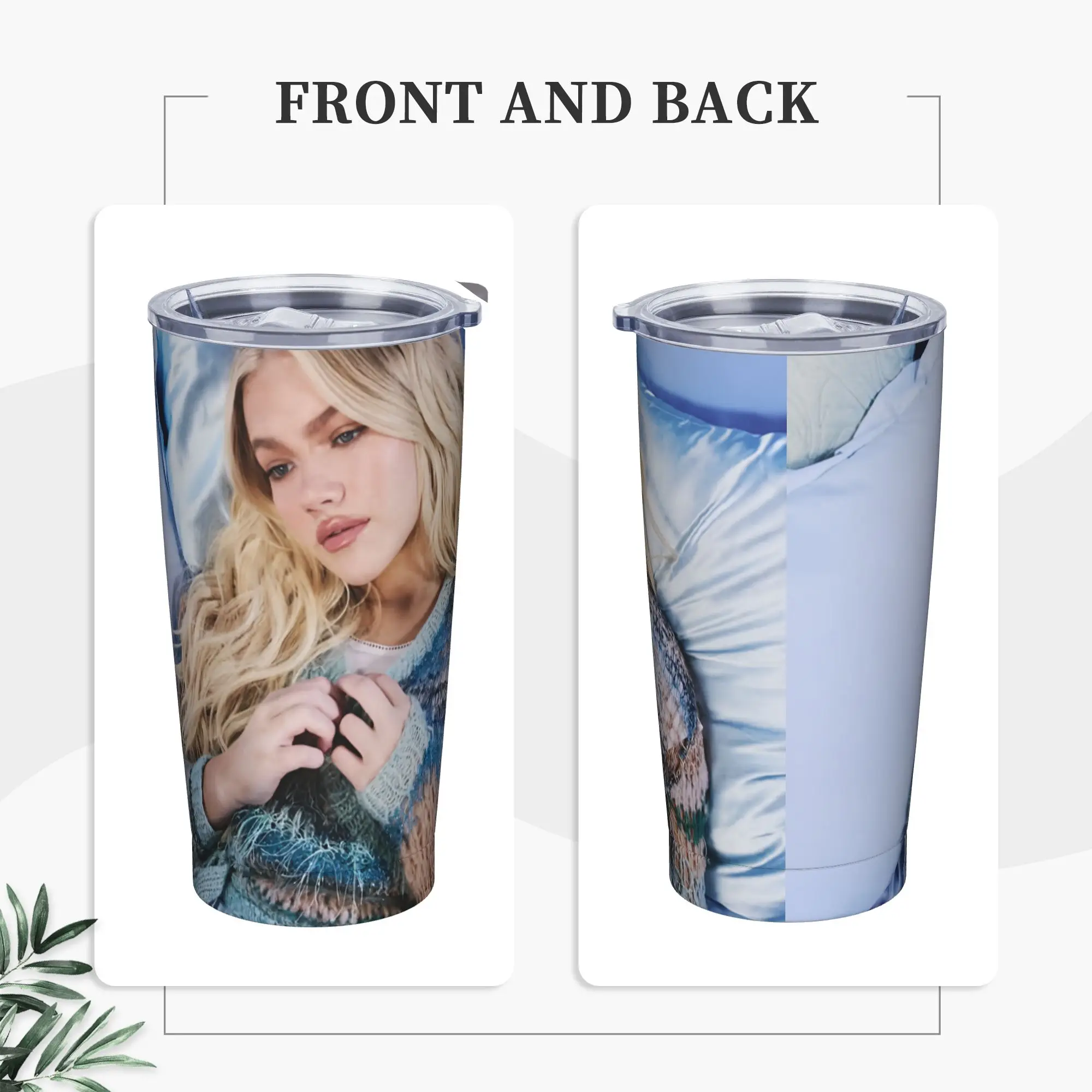 F-Freya Skye Singer Tumbler Vacuum Insulated  Coffee Cups with Lid Straw Outdoor Mugs Spill Proof