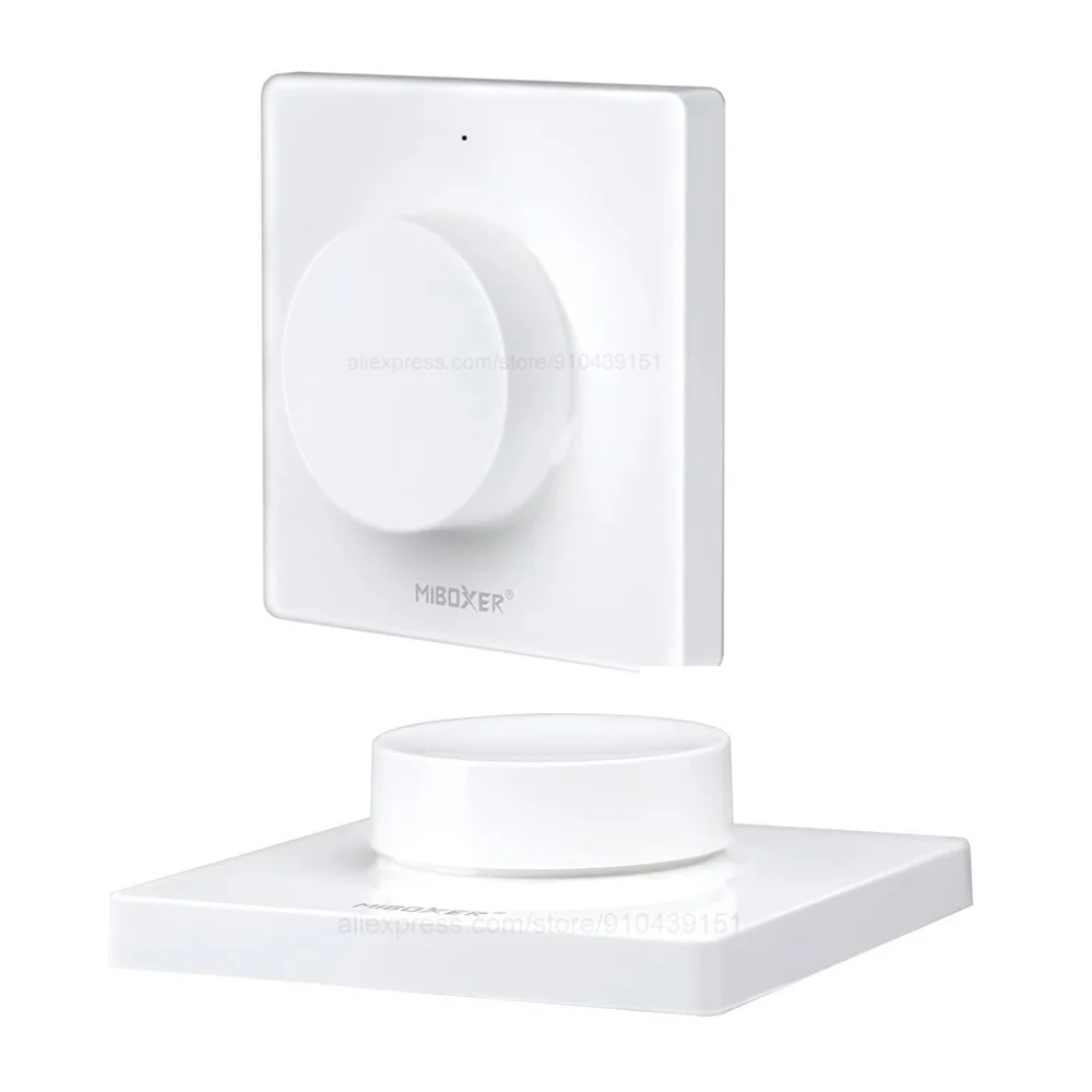 MiBoxer K1 K1-B Panel Sakelar Putar Pengendali Dimmable 3V Jarak Jauh Putih/Hitam