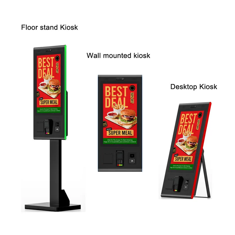 screen Kiosk 1920x1080 LCD Intel Core I5 Facial Recognition Payment Metal Interactive Self Service Terminal Touch