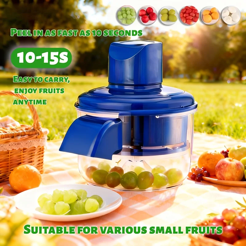 

Эта многофункциональная овощечистка быстро очищает фрукты всего за 10-20 секунд, что делает её идеальной для небольших фруктов, таких как виноград и чеснок.