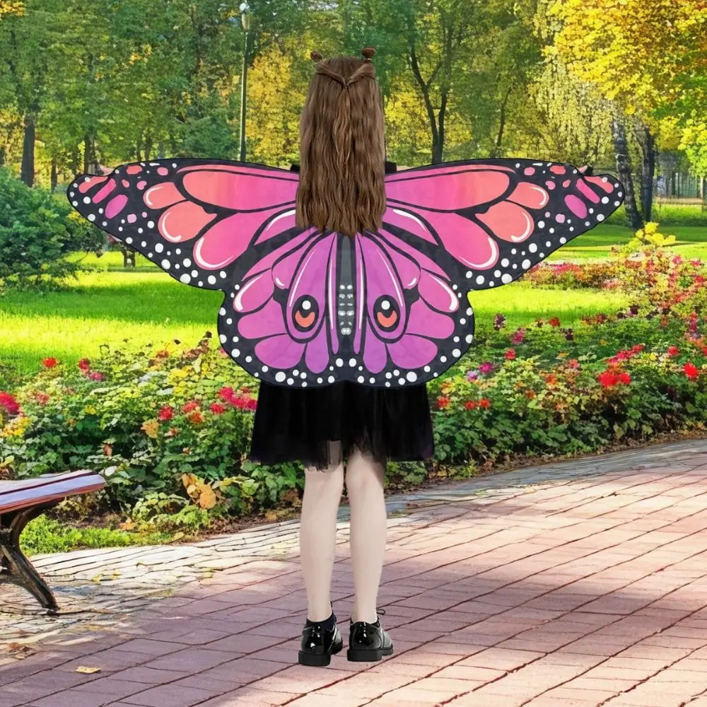 Colorful Butterfly Wing Cape Elegant Children's Small Butterfly Decoration Halloween Fairy Cape Cosplay Comfortable To Wear