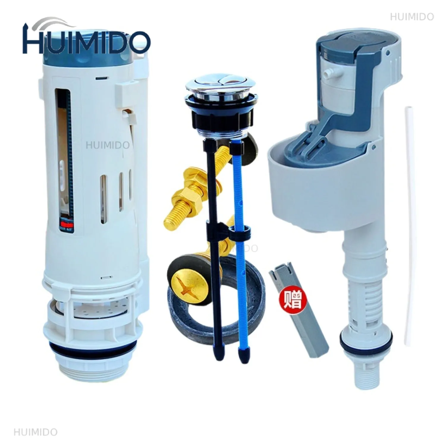 Toilet Tank Fill Valve Compatible with ROCA Dual Flush Drainage System Push Button Kit