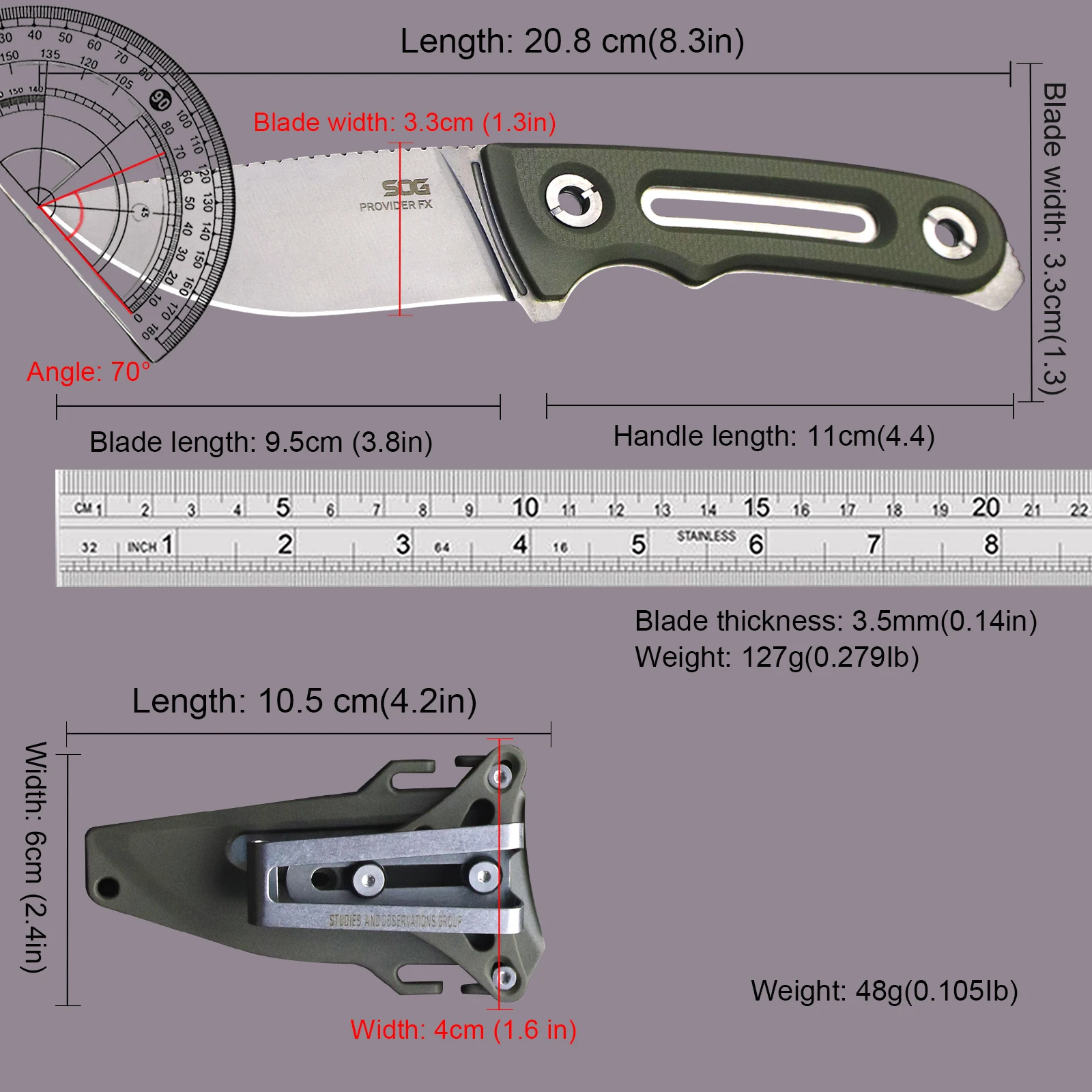 S.U.A S-G All-Tang DC53 steel outdoor multi-purpose survival knife, jungle hunting knife, camping EDC tool knife