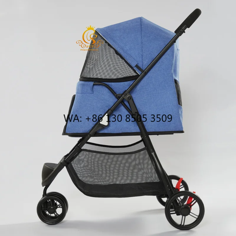 

Foldable Small Pet Strollers With One Hand Folding 4 Wheel Dog Stroller for Medium Dog Travel Pet Dog Trolley
