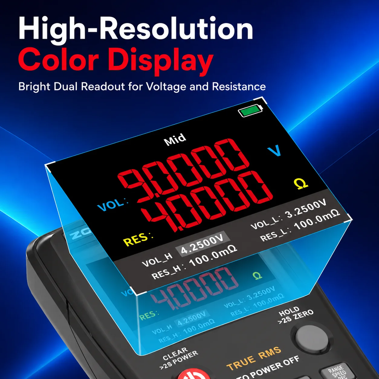 ZOYI ZT-XR1 Digital Multimeter Battery Internal Resistance Tester, Voltage, Diode, Internal Resistance, Capacitance Multifunctio