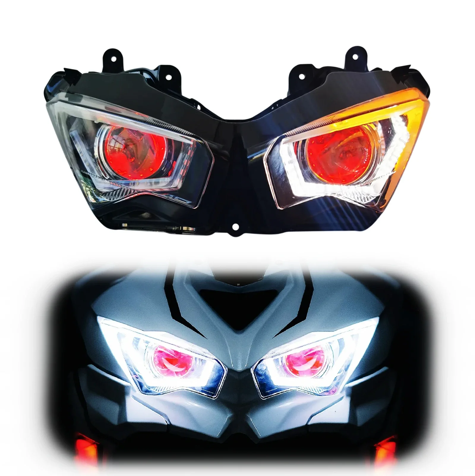 

Led Custom Motorbike Headlight Front Projector Lamp For Kawasaki Ninja 400 Motorcycle Accessories Body Parts