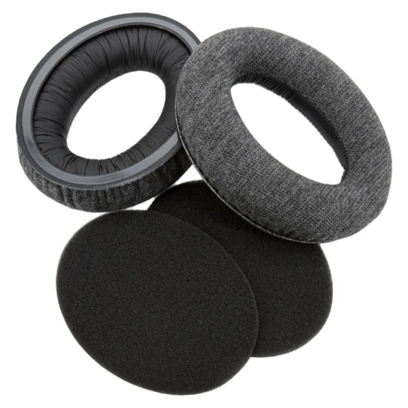 Daily Wear Kopfhörerkissen-Paar für HD598 HD599 HD515 HD558 HD595 PC360, graue Stoffbezüge für Büro, Studium, Reisen und E74A – Detail 1