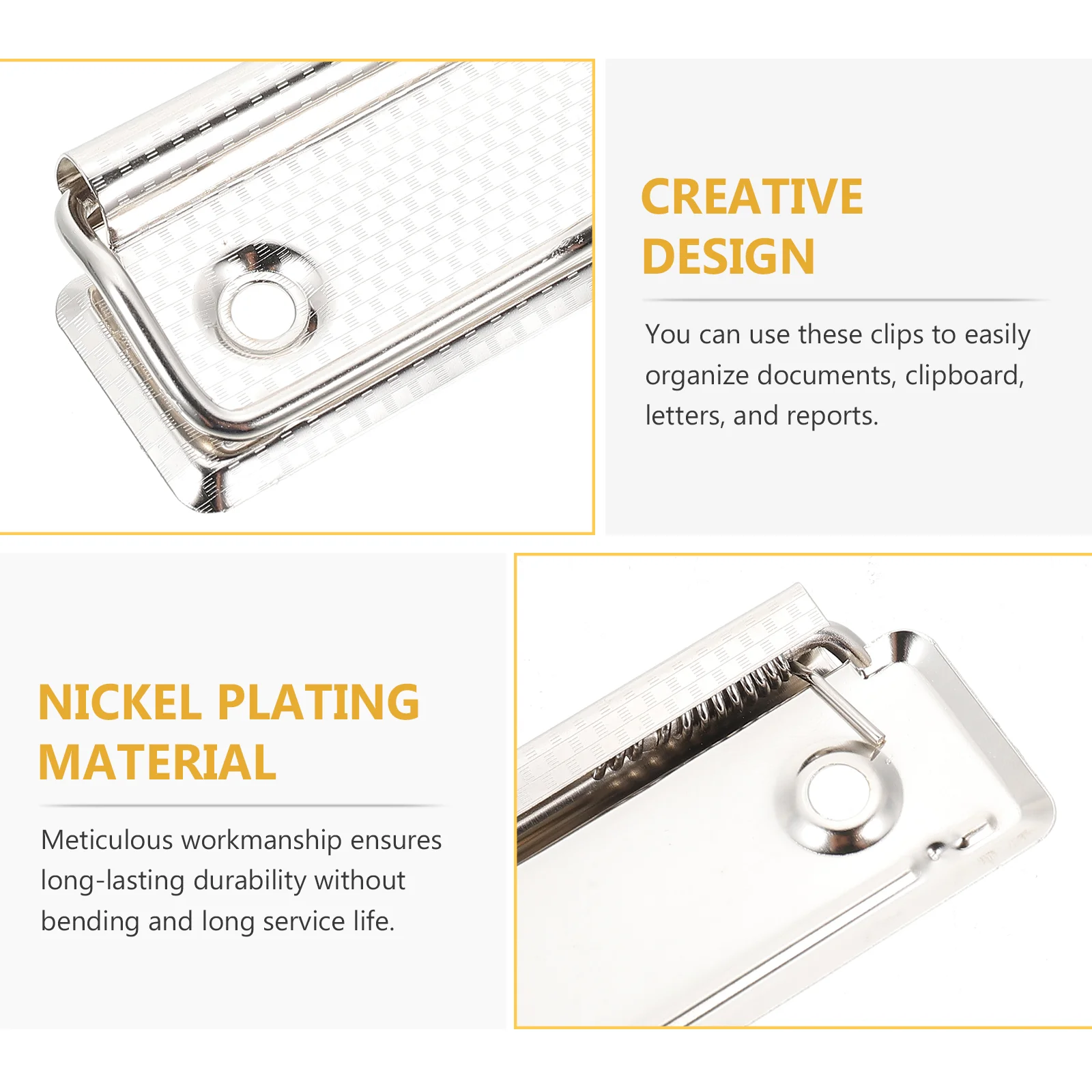 15 Pcs Stationery Plate Holder Document Clips Clipboards with Rivets for Office Writing Iron Multifunction