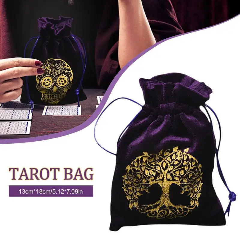 13x18cm Velvet Tarot Storage Bag Unique Divination Drawstring Jewelry Crystal Stone Oracle Card Storage Pouch