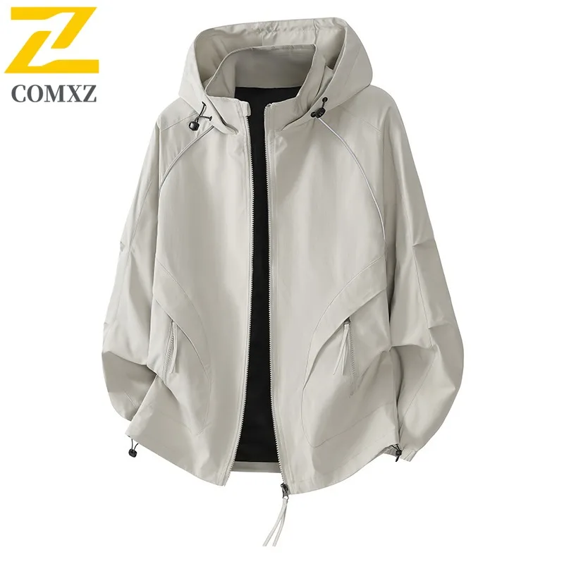 

COMXZ Men Jacket Classic Waterproof Windproof Minimalist Outdoor Hiking Camping Windbreaker Jacket High Quality Adventure Coat